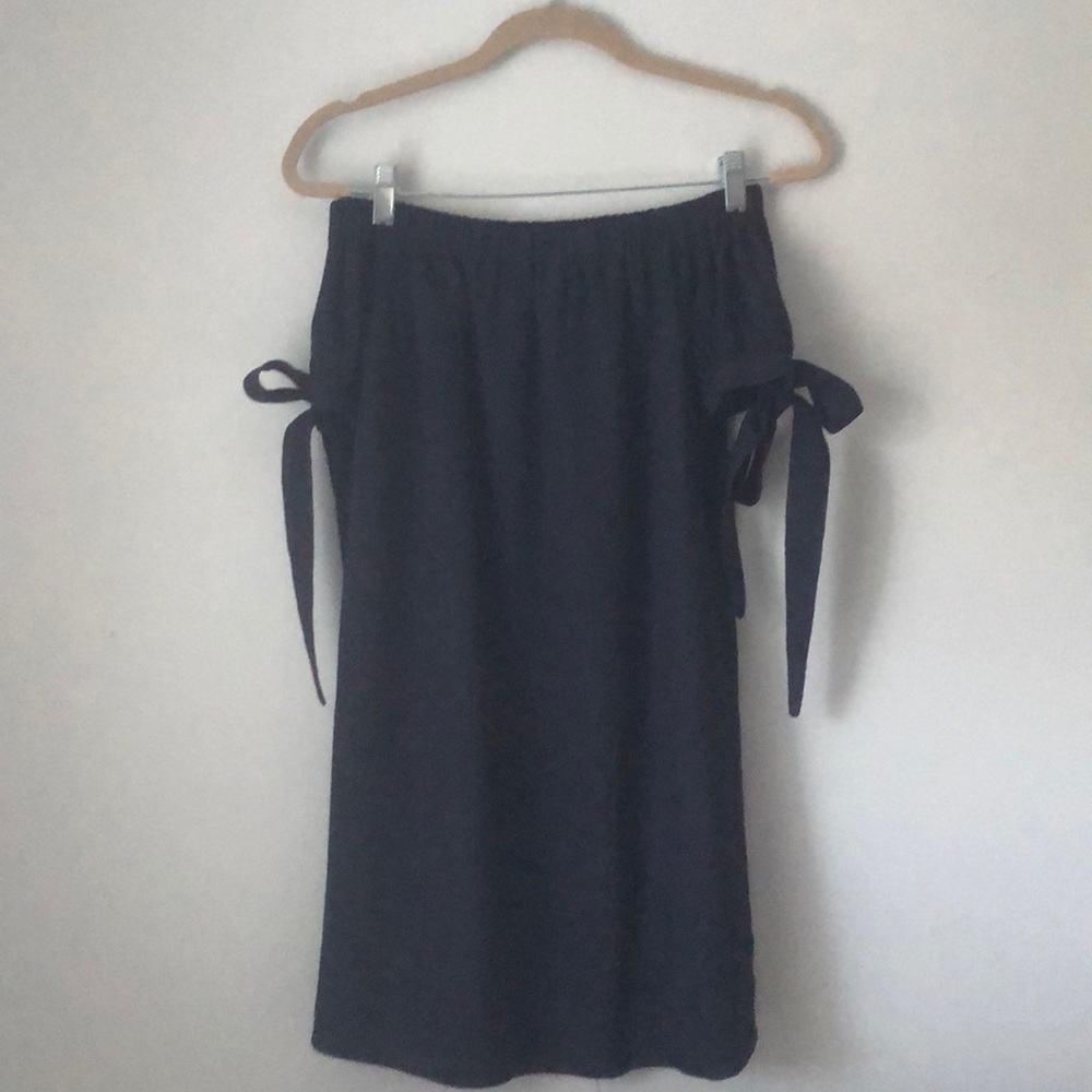 LULUS XS NAVY BLUE OFF-THE-SHOULDER DRESS